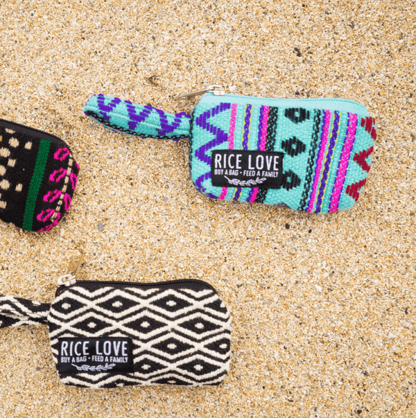 Rice Love Coin Purse - Upcycled Jute Accessory