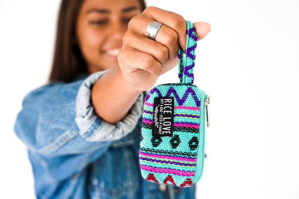 Rice Love Coin Purse - Upcycled Jute Accessory