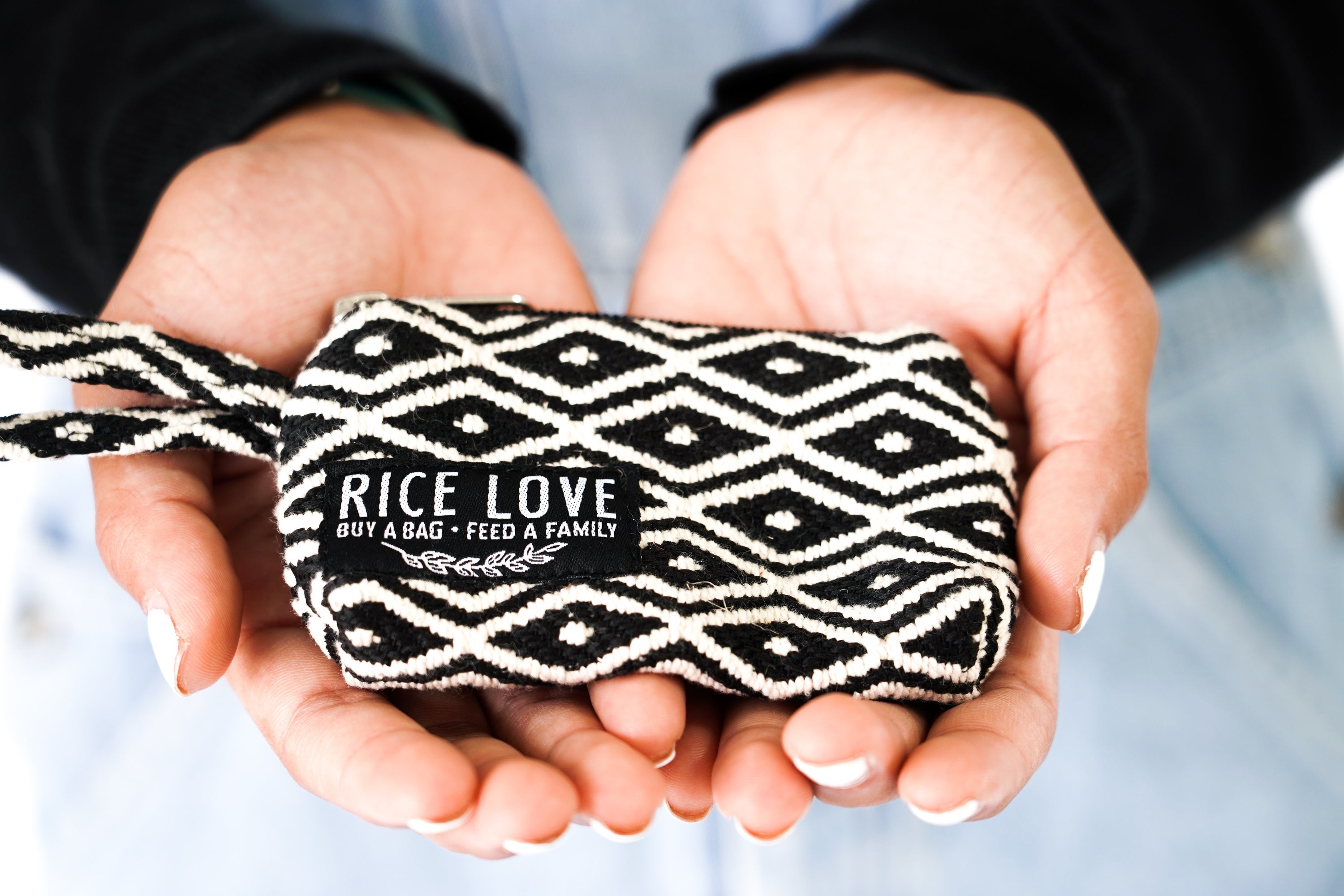 Rice Love Coin Purse - Upcycled Jute Accessory