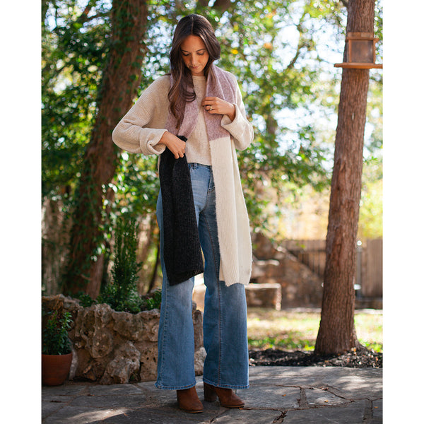 Blush Color Block Alpaca Scarf