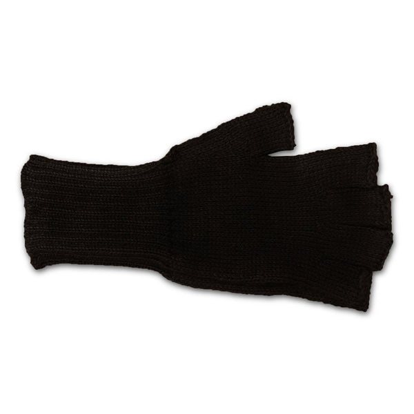 Black fingerless gloves on a white background