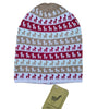 Alpacas on Alpaca Hat in beige — soft baby alpaca knit beanie with alpaca band design, made in Peru