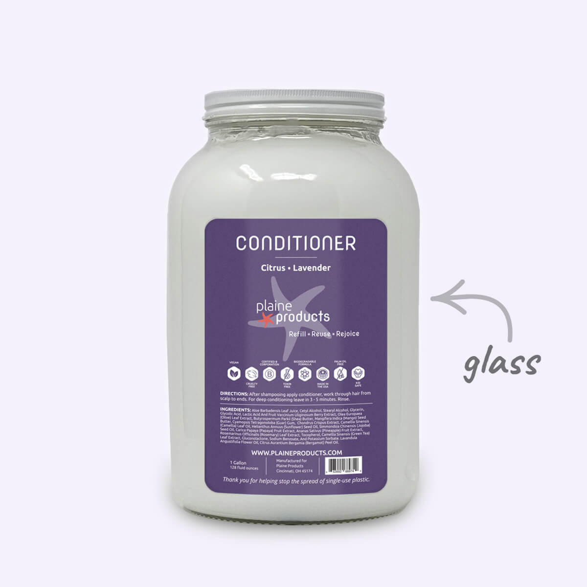 Plaine Products Vegan Refillable Conditioner for Shiny, Hydrated Hair