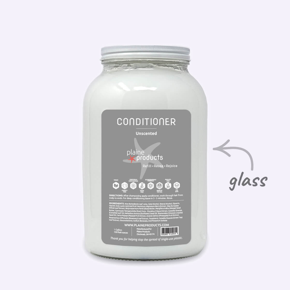 Plaine Products Vegan Refillable Conditioner for Shiny, Hydrated Hair