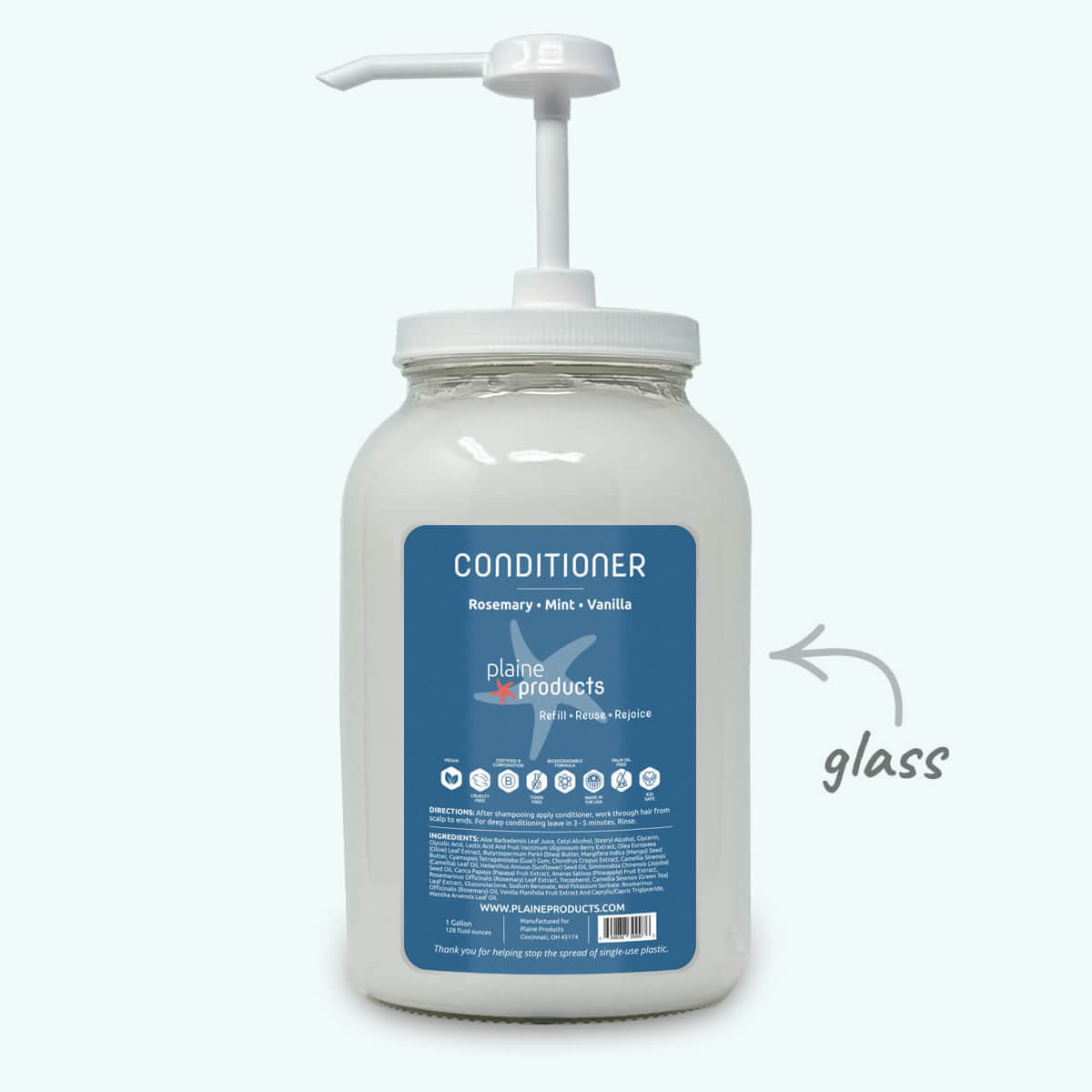 Plaine Products Vegan Refillable Conditioner for Shiny, Hydrated Hair