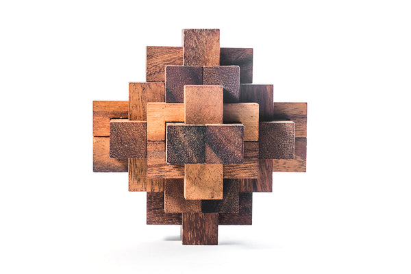 Construct Burr Puzzle – 24-Piece Interlocking Wooden Brain Teaser