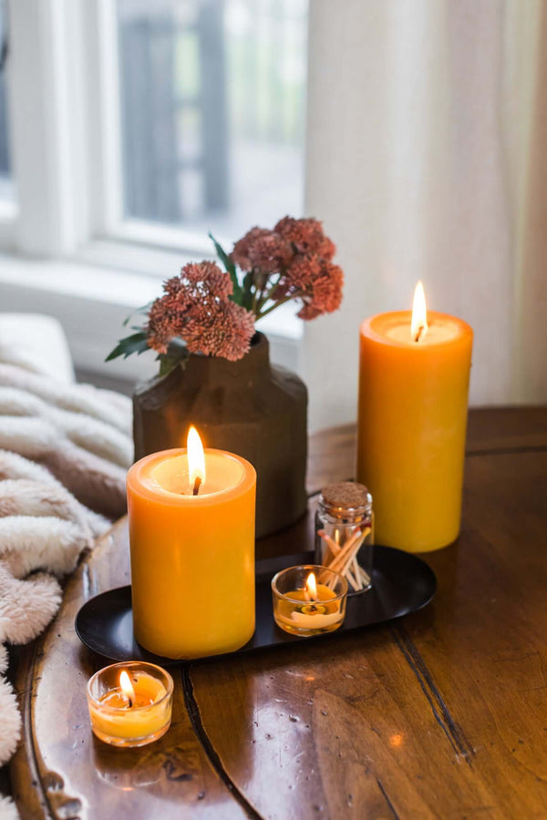 Pure Beeswax Pillar Candles – 100% Natural Cotton Wick, Handmade in Colorado