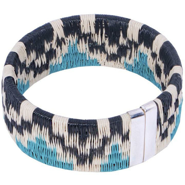 Blue handwoven palm cuff bracelet – Mountain style by Tulia x HHPLift