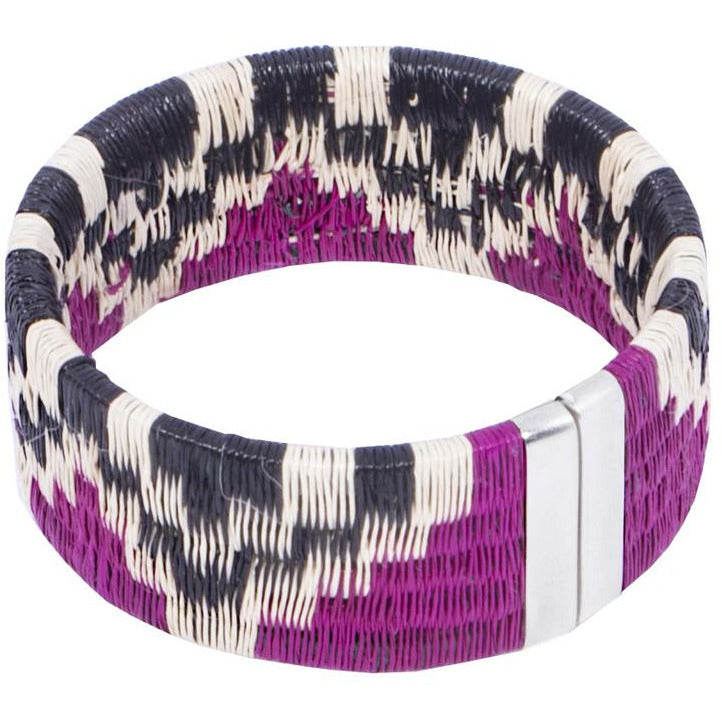 Fuchsia handwoven palm cuff bracelet – Mountain style by Tulia x HHPLift