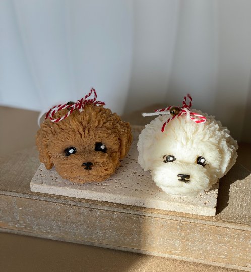 Cute Puppy Head Soy Wax Candle