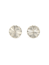 Fair Anita silver rosette stud earrings on white background — dainty, nickel-free, made from recycled metal