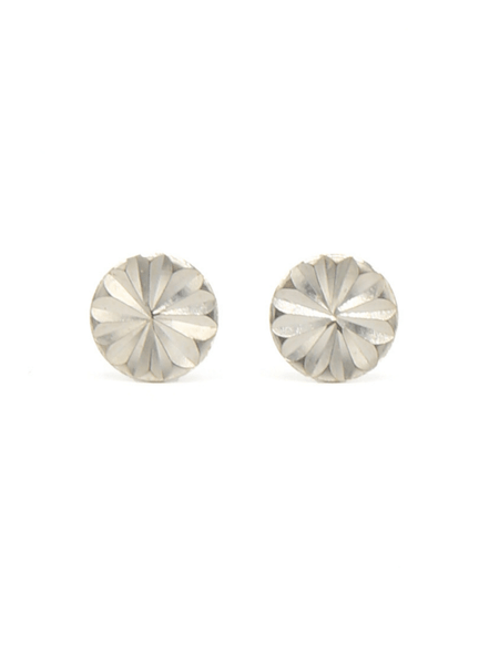 Fair Anita dainty silver rosette stud earrings — hypoallergenic, ethically handcrafted in India