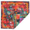 Reverse side of the Daisy furoshiki silk wrap displaying complementary floral colours by Adam Klassen