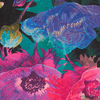 Colorful floral pattern with vibrant colors on a dark background