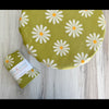 Reusable daisy print cotton canvas bowl cover handmade by Dot and Army in Brunswick Georgia