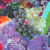 Colorful floral pattern with a prominent flower in the center.