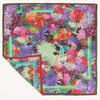 Wrappr Delilah silk furoshiki wrap showing vibrant summer floral print by Toronto artist Adam Klassen