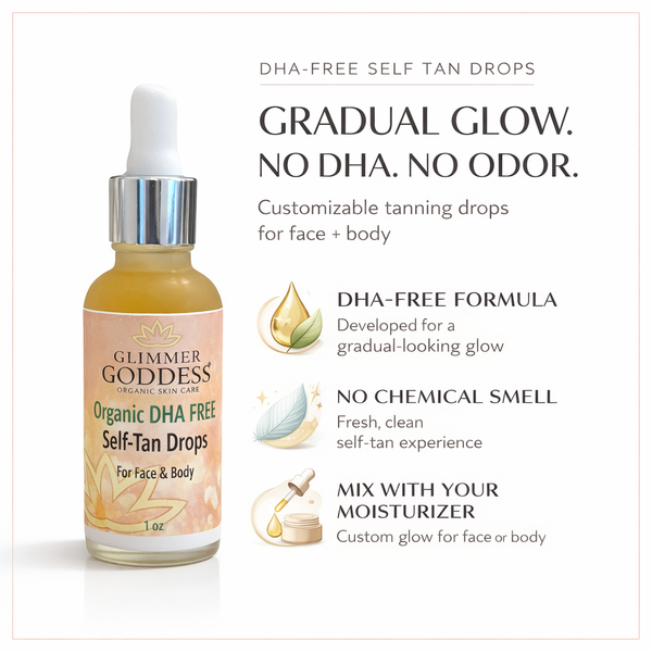 Organic DHA-Free Self-Tanning Drops for Face & Body – Natural Glow
