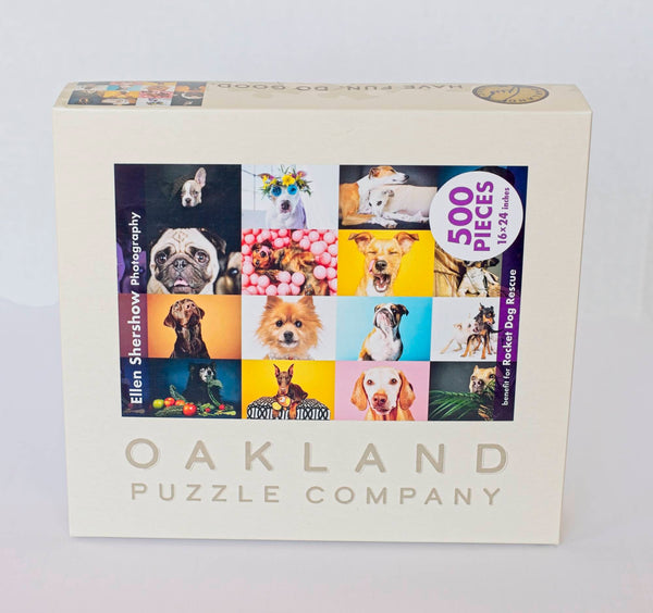 Dogs Portraits 500-piece jigsaw puzzle box featuring the original art