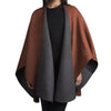 Purely Alpaca double face ruana draped over shoulders showing luxurious 100% baby alpaca texture and generous length