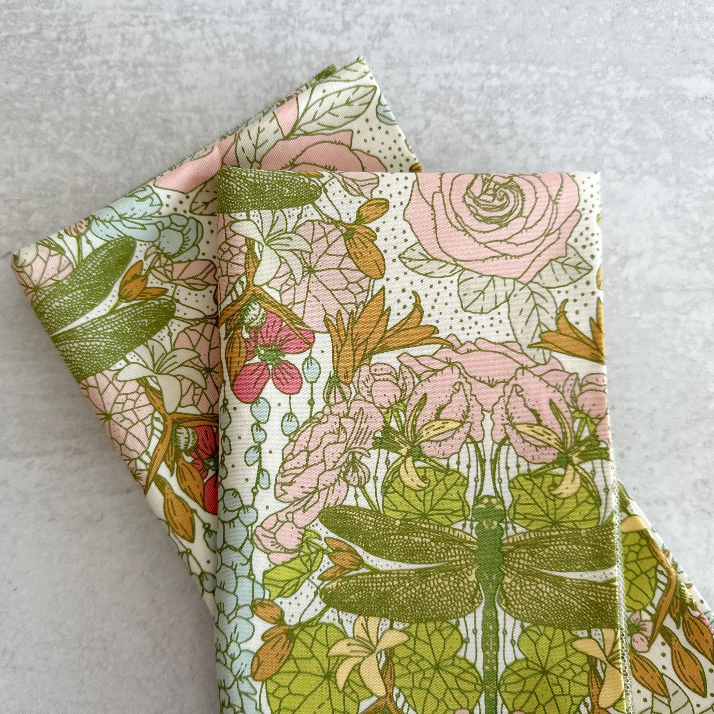 Dragonfly 20-inch dinner cloth napkins set of four in soft cotton by Dot and Army