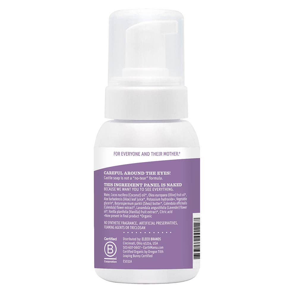 Earth Mama Calming Lavender Castile Baby Wash suitable for babies, family and pregnant mamas