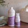 Close-up of Earth Mama Lavender Baby Wash label showing organic certifications and EWG rating