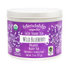Organic blueberry black tea in a reusable recyclable tin by Friendship Organics