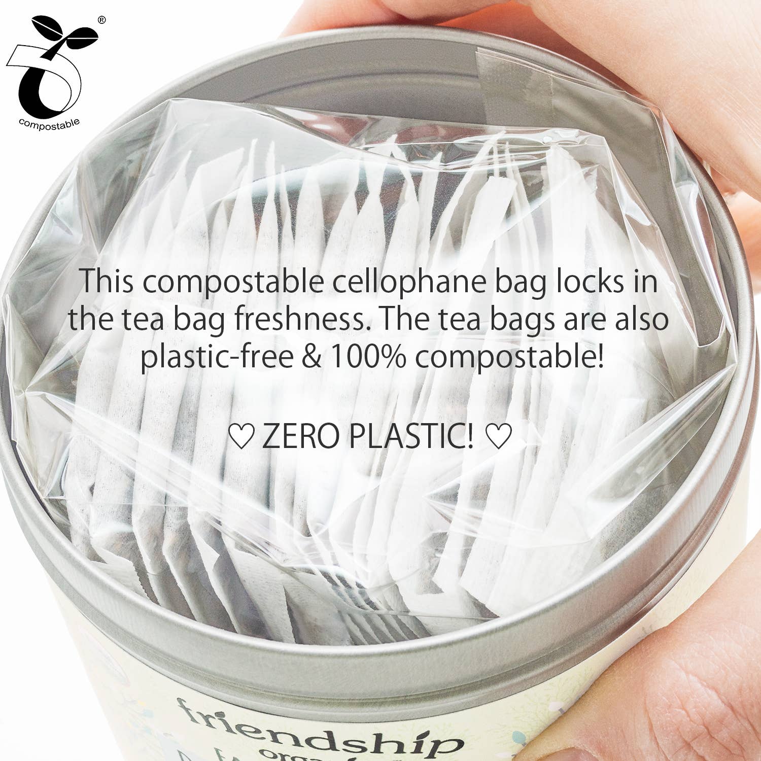 Vanilla Rooibos loose tea sachets made from natural abacá fibre, plastic-free and caffeine-free