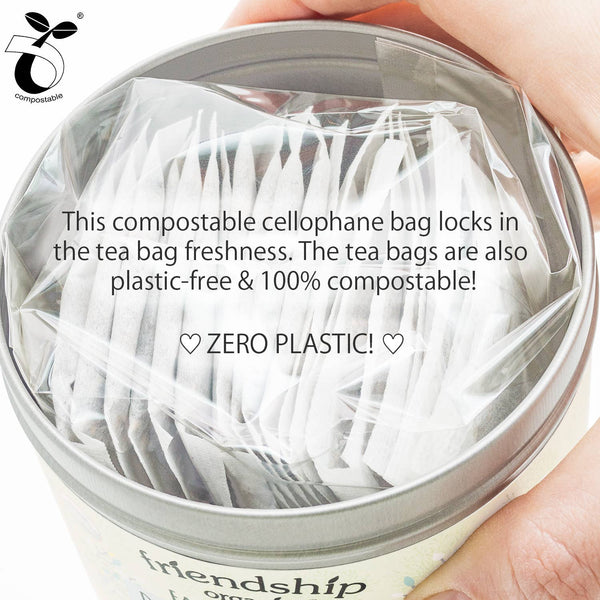Vanilla Rooibos loose tea sachets made from natural abacá fibre, plastic-free and caffeine-free