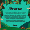 Plastic-free personal care brand inspired by ancient Mexico with scenic background and avocado trees.