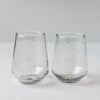 Handblown Hammered Glass Water Tumbler, Clear - set of 4