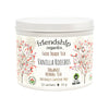 Jar of Vanilla Rooibos tea by friendship organics on a white background
