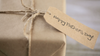 Spun Bamboo sustainable gift wrap presentation — beautifully wrapped eco-friendly gift box