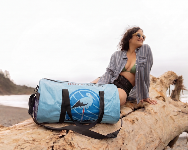 Retro Duffel Bag – Upcycled Feed & Cement Bags | TORRAIN
