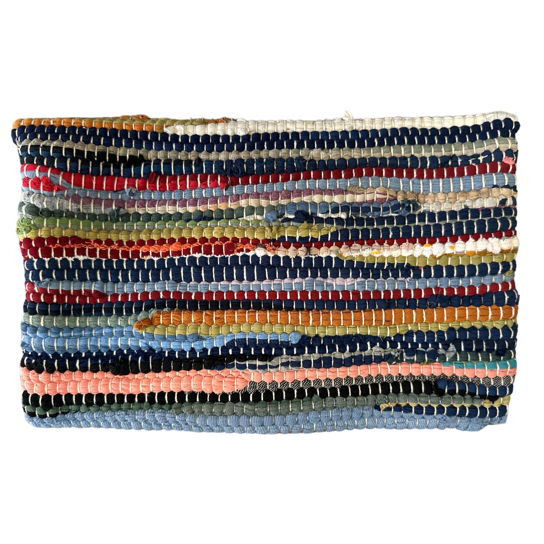 Envelope Clutch - Chindi upcycled fabric bag shown open
