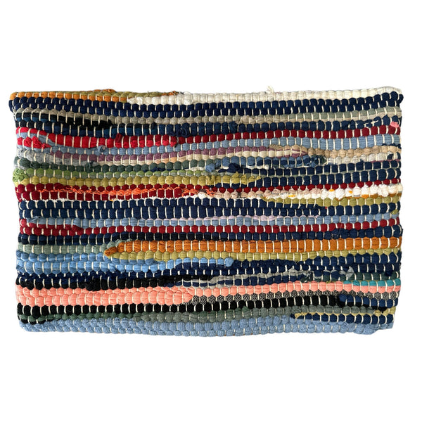 Envelope Clutch - Chindi upcycled fabric bag shown open