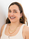 Fair Anita convertible necklace shown in two colour options — recycled plated metal and pearls