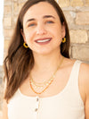 Ethical beaded convertible triple strand necklace styled as three strands — Fair Anita