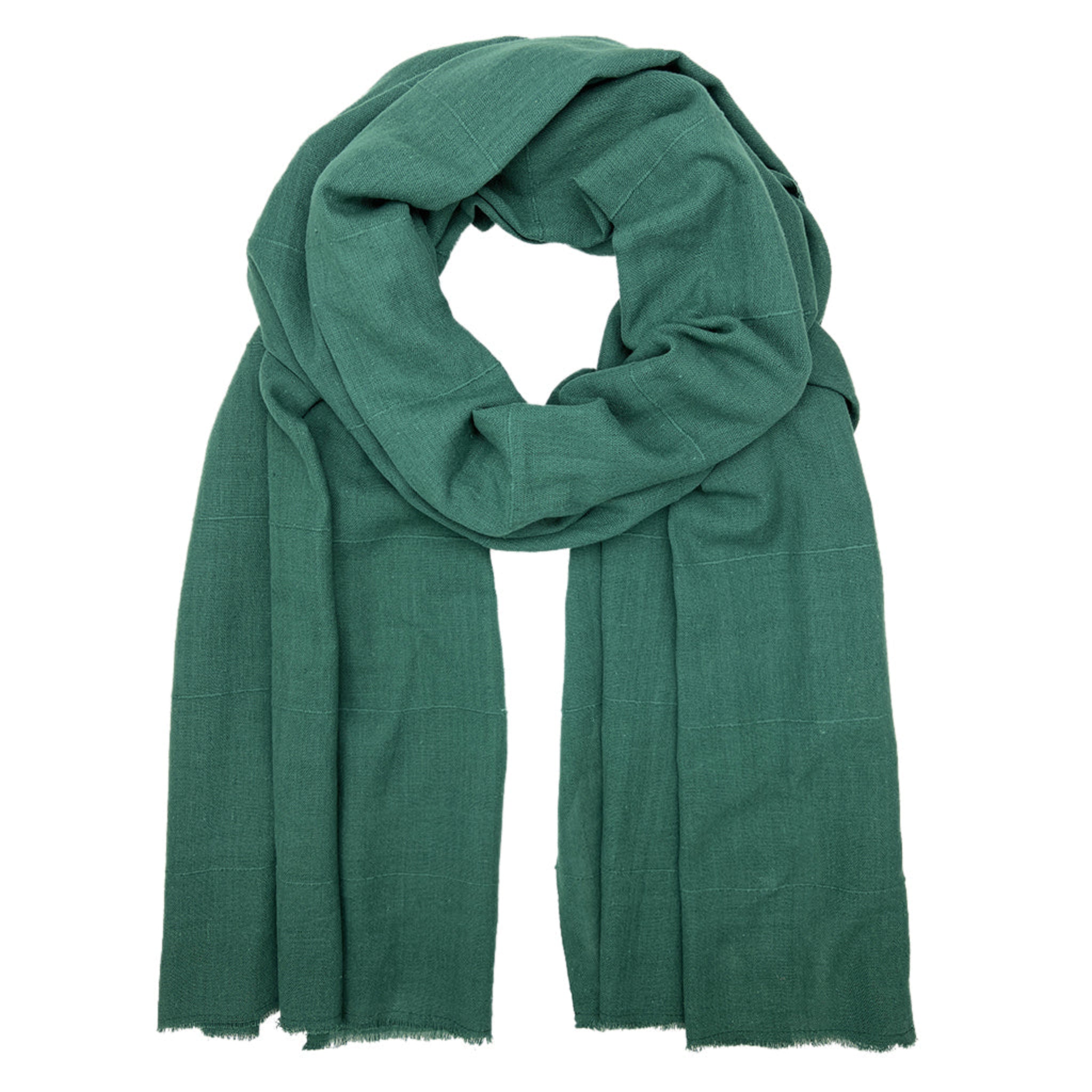 Green cotton scarf on a white background