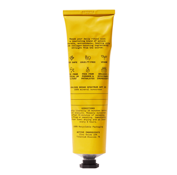 FORAH Everyday Mineral Sunscreen SPF 30 flat lay — certified organic, cruelty-free, paraben-free daily sunscreen
