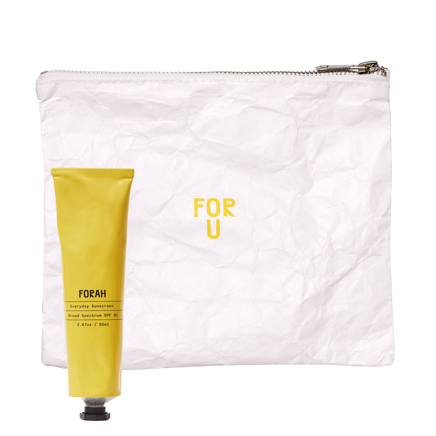 FORAH Everyday Set – organic mineral sunscreen and recycled Tyvek zipper bag