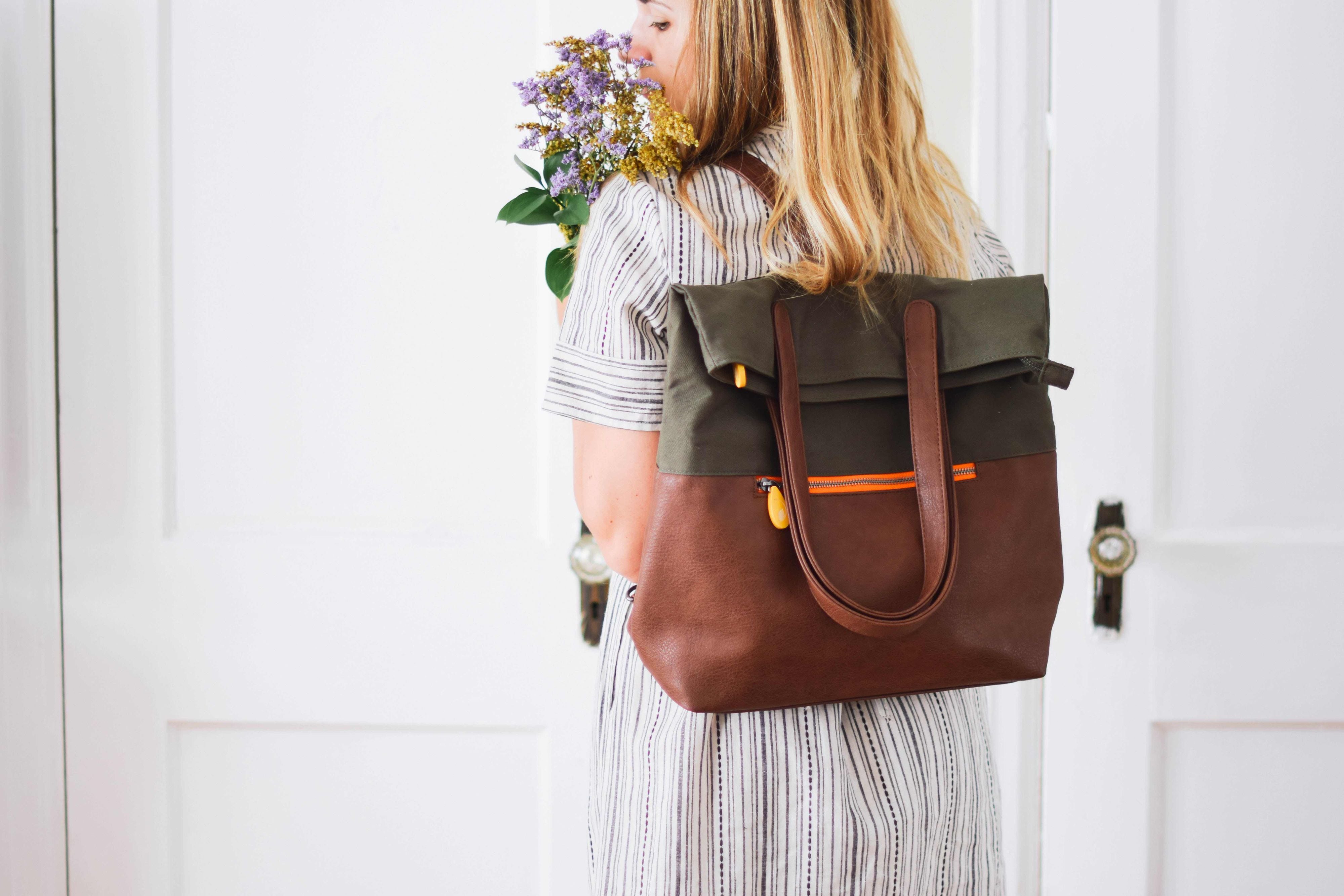 Greenpoint Eco Tote Backpack: Sustainable Chic (Organic Cotton, Convertible, Laptop, Pockets, Gifts)