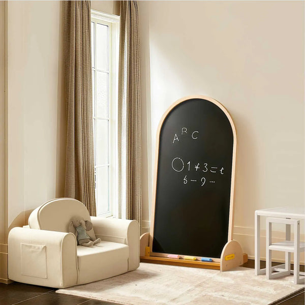 Tiny Land Double-Sided Magnetic Chalkboard Easel for Kids