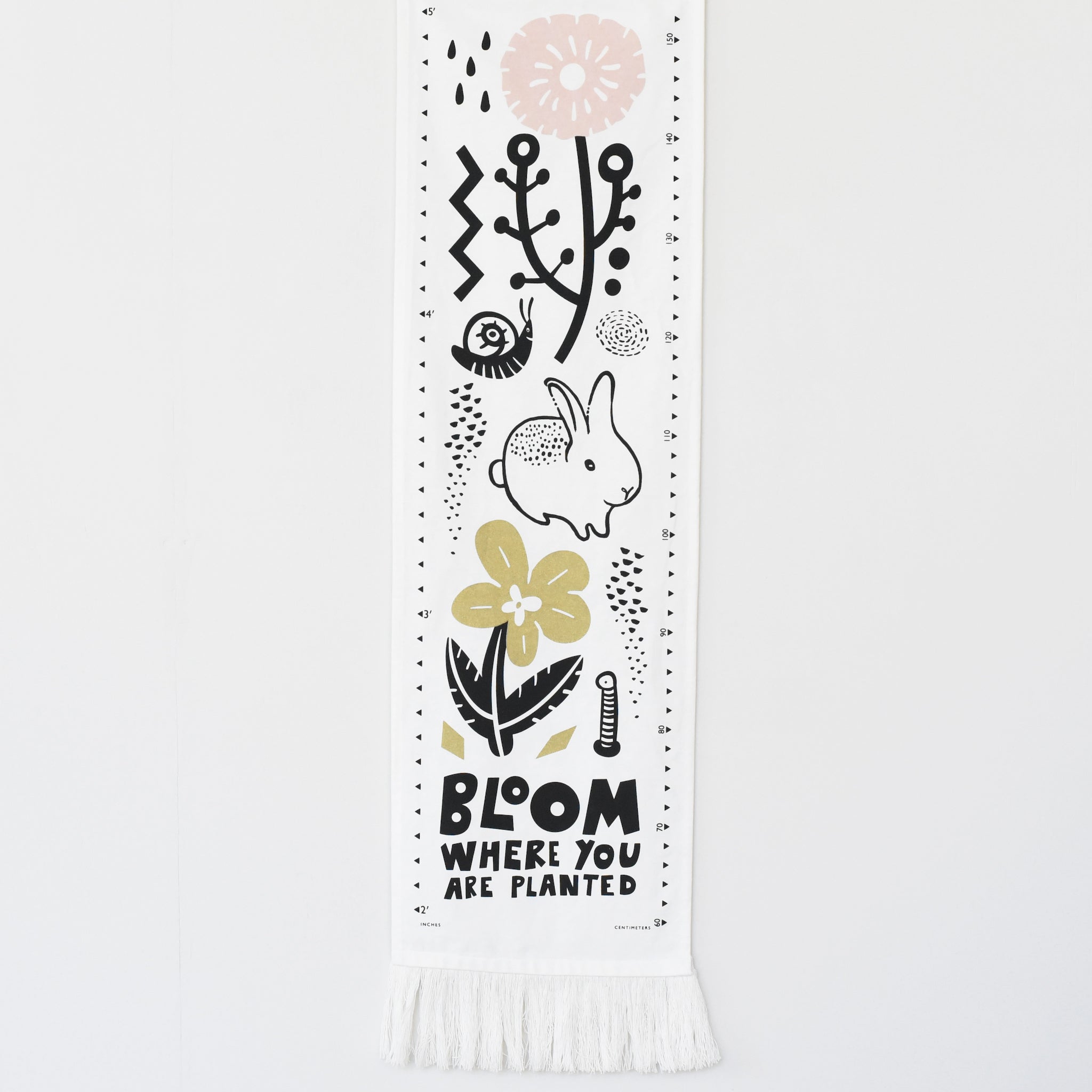 Decorative growth chart with illustrations and text on a white background