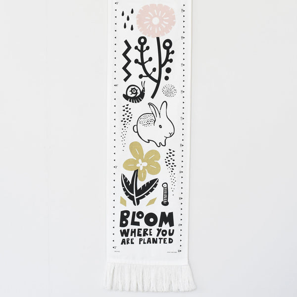 Decorative growth chart with illustrations and text on a white background