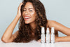 Eco-friendly face wash, toner and moisturizer from Plaine Products displayed together as a sustainable skincare set