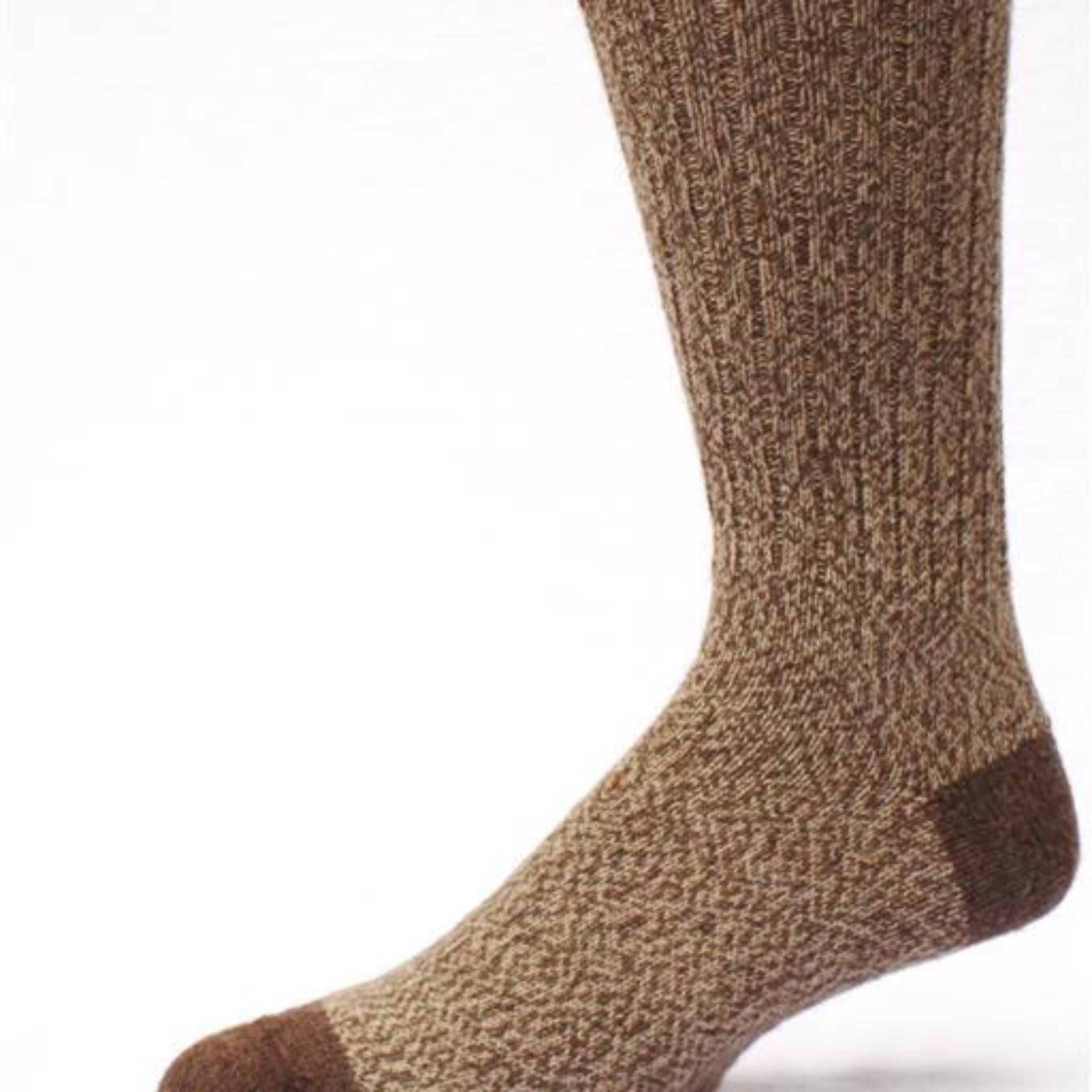 Brown textured sock on a white background