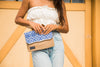 Foldover Clutch Neela Heera - Handwoven Jute Bag, Fair Trade