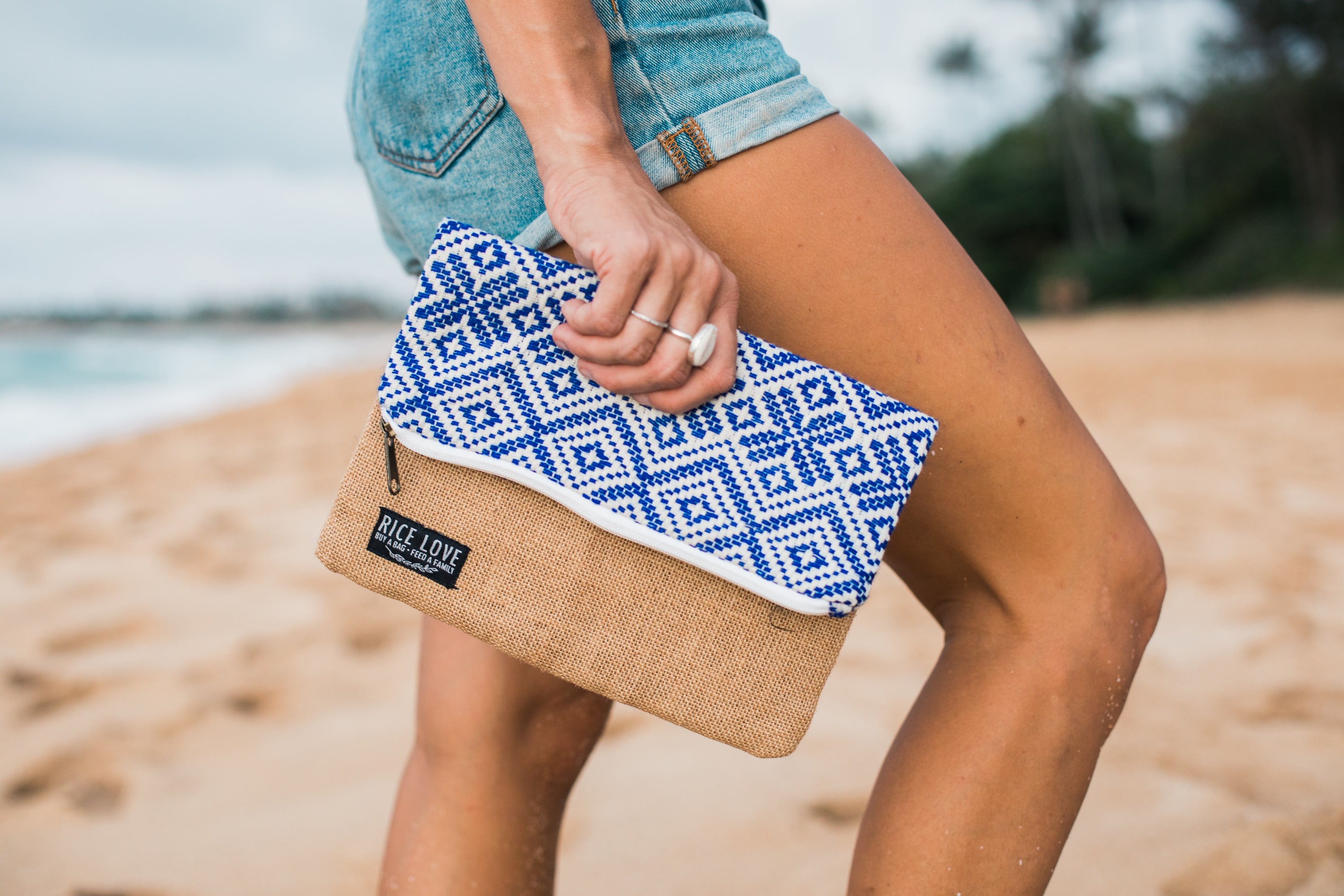 Foldover Clutch Neela Heera bag shown folded
